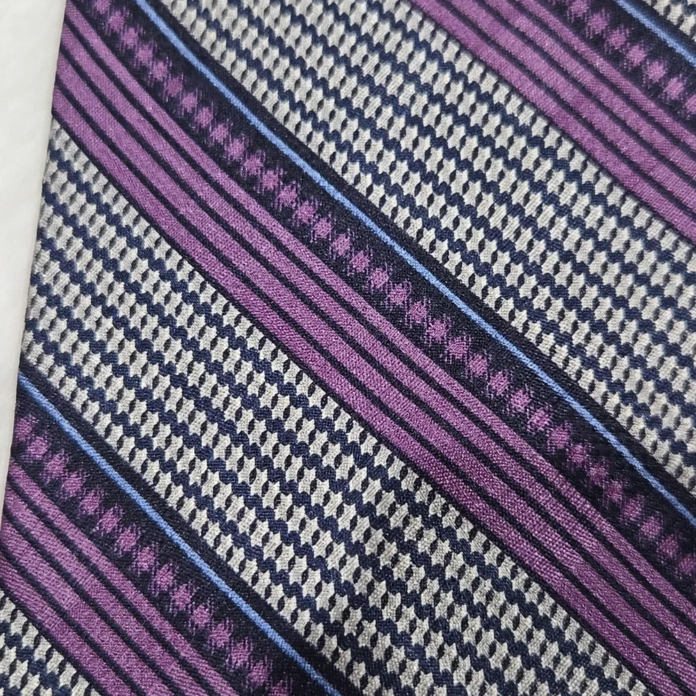 Ralph Lauren 100% silk tie purple,  black, blue, cream